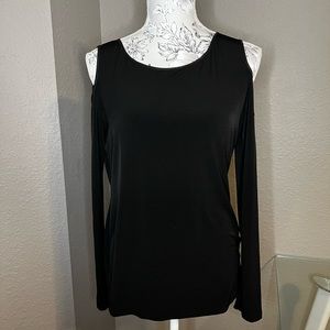 Black cold shoulder top